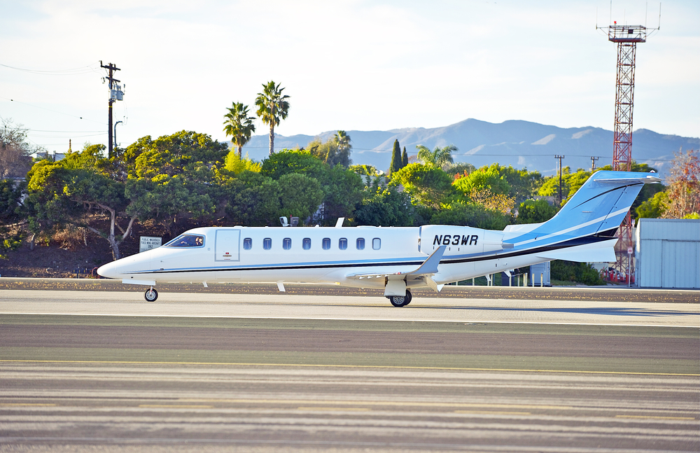 A Learjet 45 Taxiing in Santa Monica