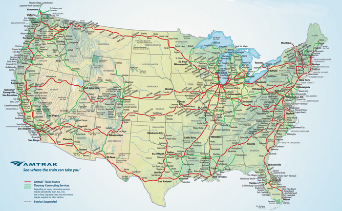Amtrak Route Map