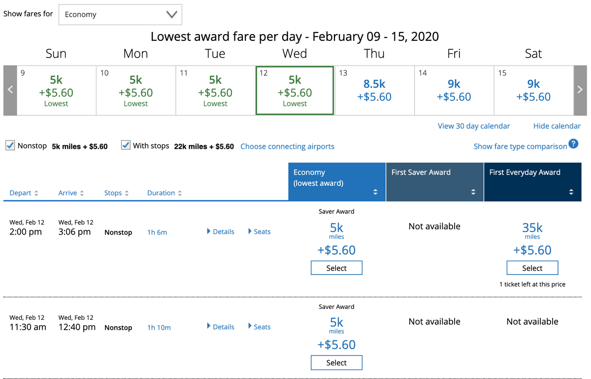Booking Cheap United Awards Between EWR and BOS with United