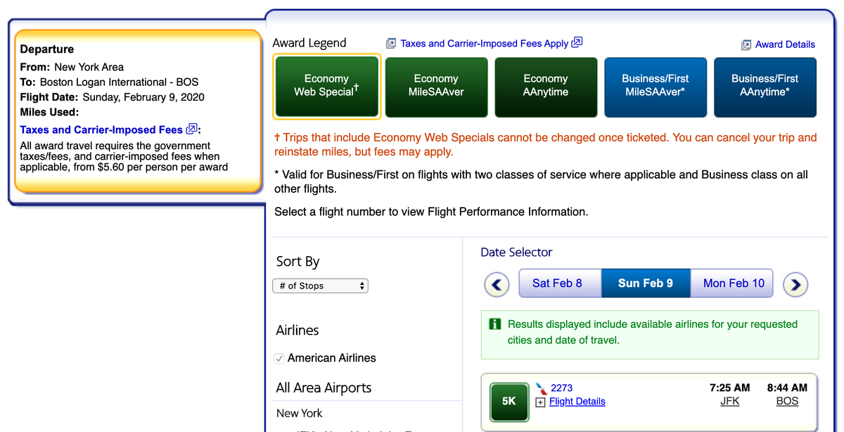 Booking Economy Web Speacials Between NYC and Boston