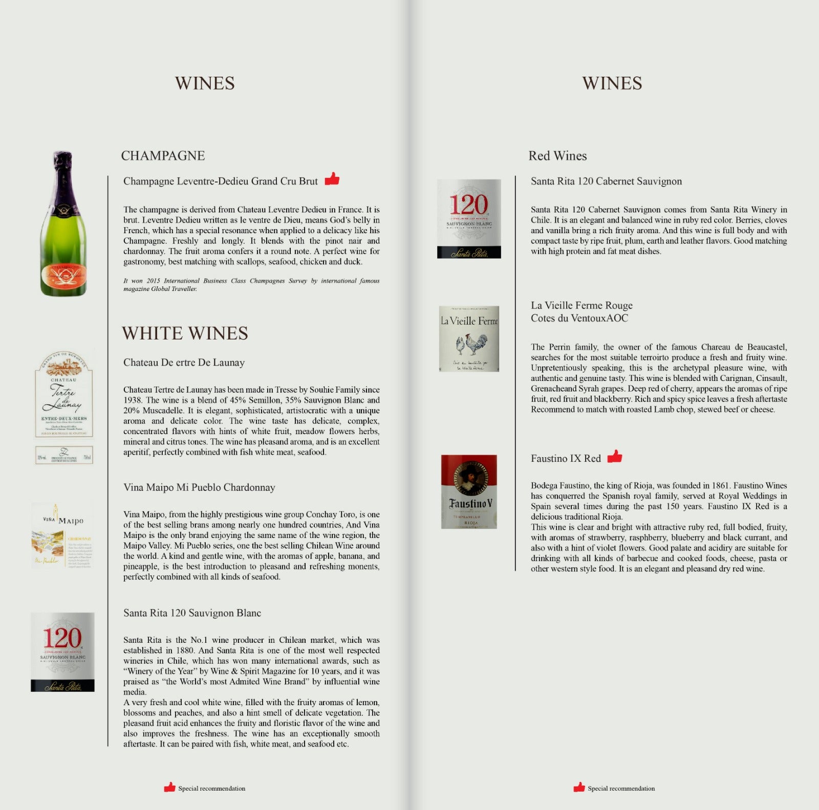 Hainan Airlines A350 Business Class Red White Wine List - Cherag Dubash