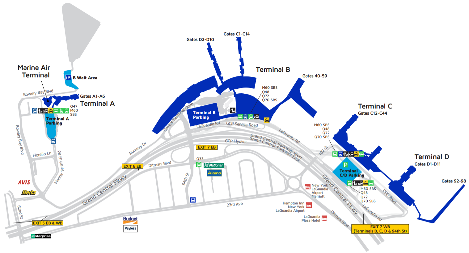 LaGuardia Airport Map 