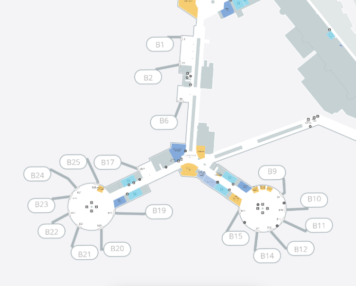 McCarran Airport Terminal Map   McCarran International Airport Terminal Concourse B 732x589 