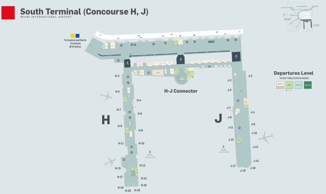 Miami International Airport Concourses H and J