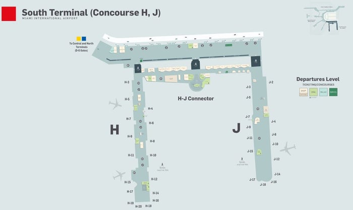 Miami International Airport Concourses H and J Miami International Airport Concourses H and J