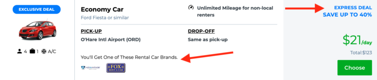 Priceline car rentals
