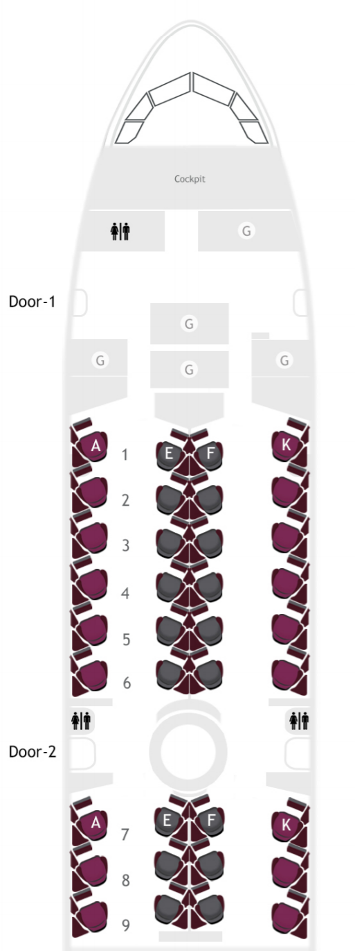 Airbus A350 1000 Seat Map Qatar