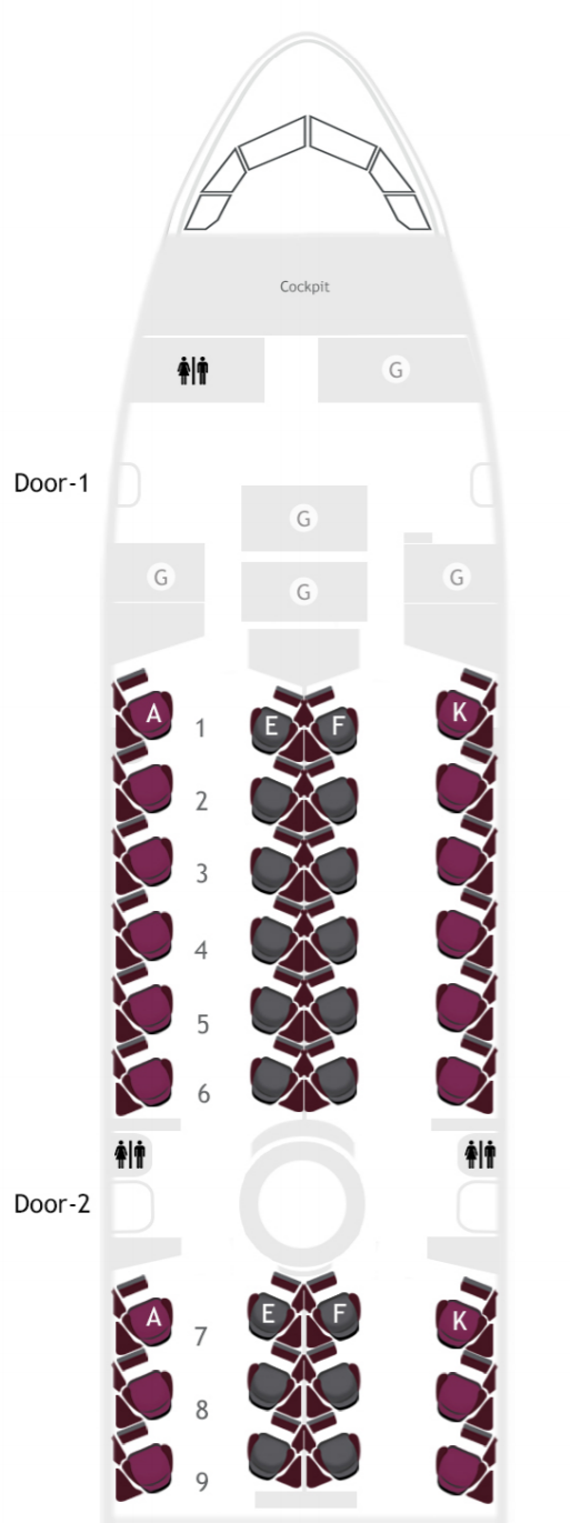 Qatar Airways A350 Seat Map