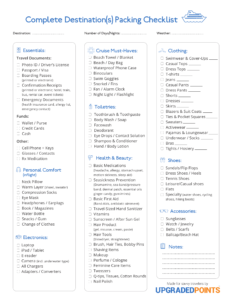 easy printable cruise vacation packing checklist updated 2021