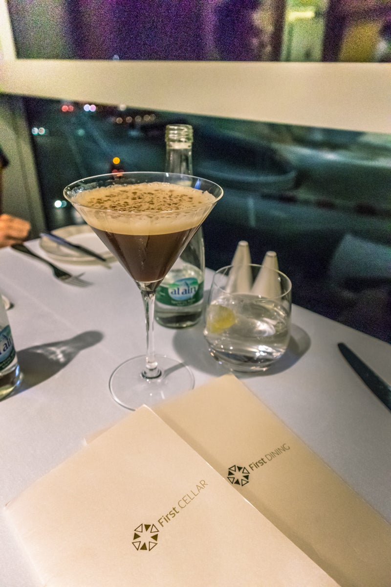 Etihad Airways First Class Lounge Abu Dhabi Espresso Martini