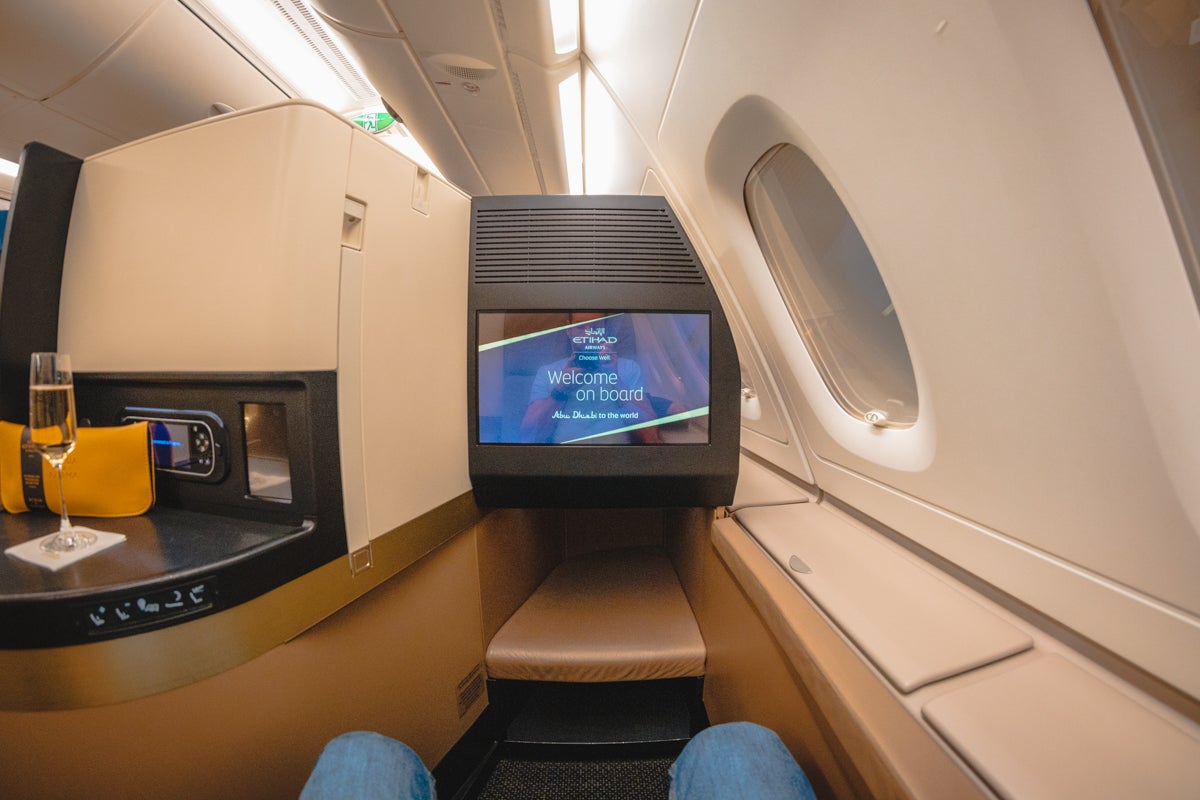 Etihad Airways Airbus A380 Business Class Point of View