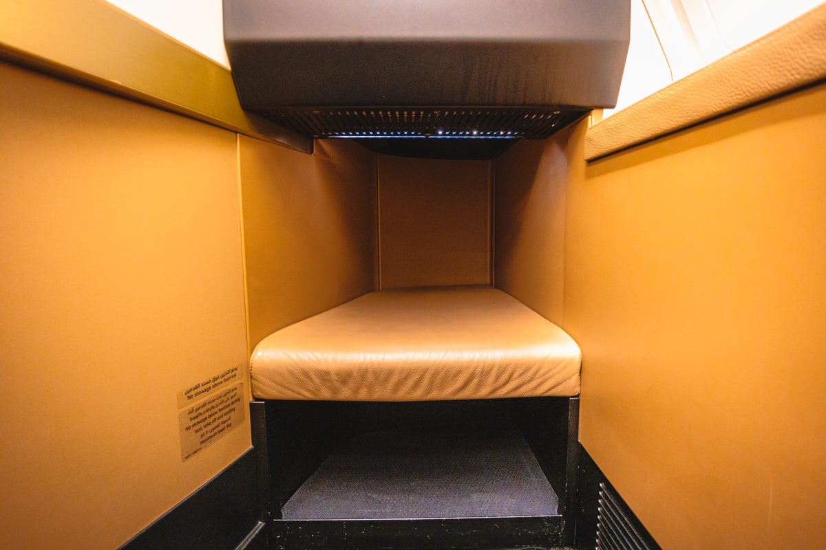 Etihad Airways Airbus A380 Business Class Foot Cubby