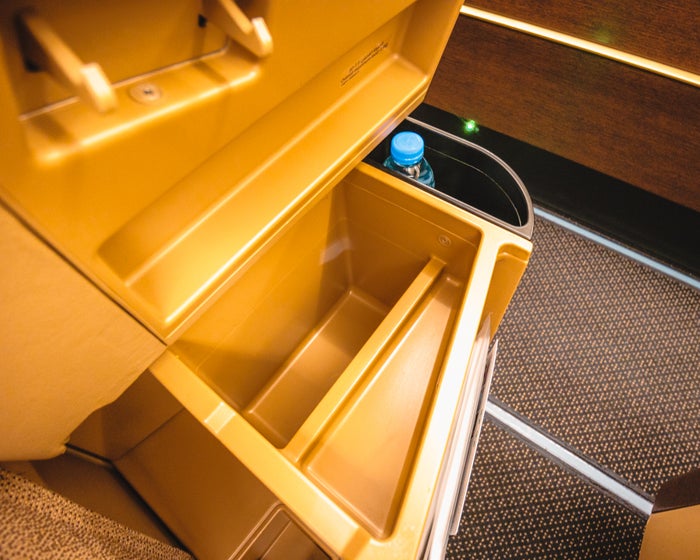 Etihad Airways Airbus A380 Business Class Storage