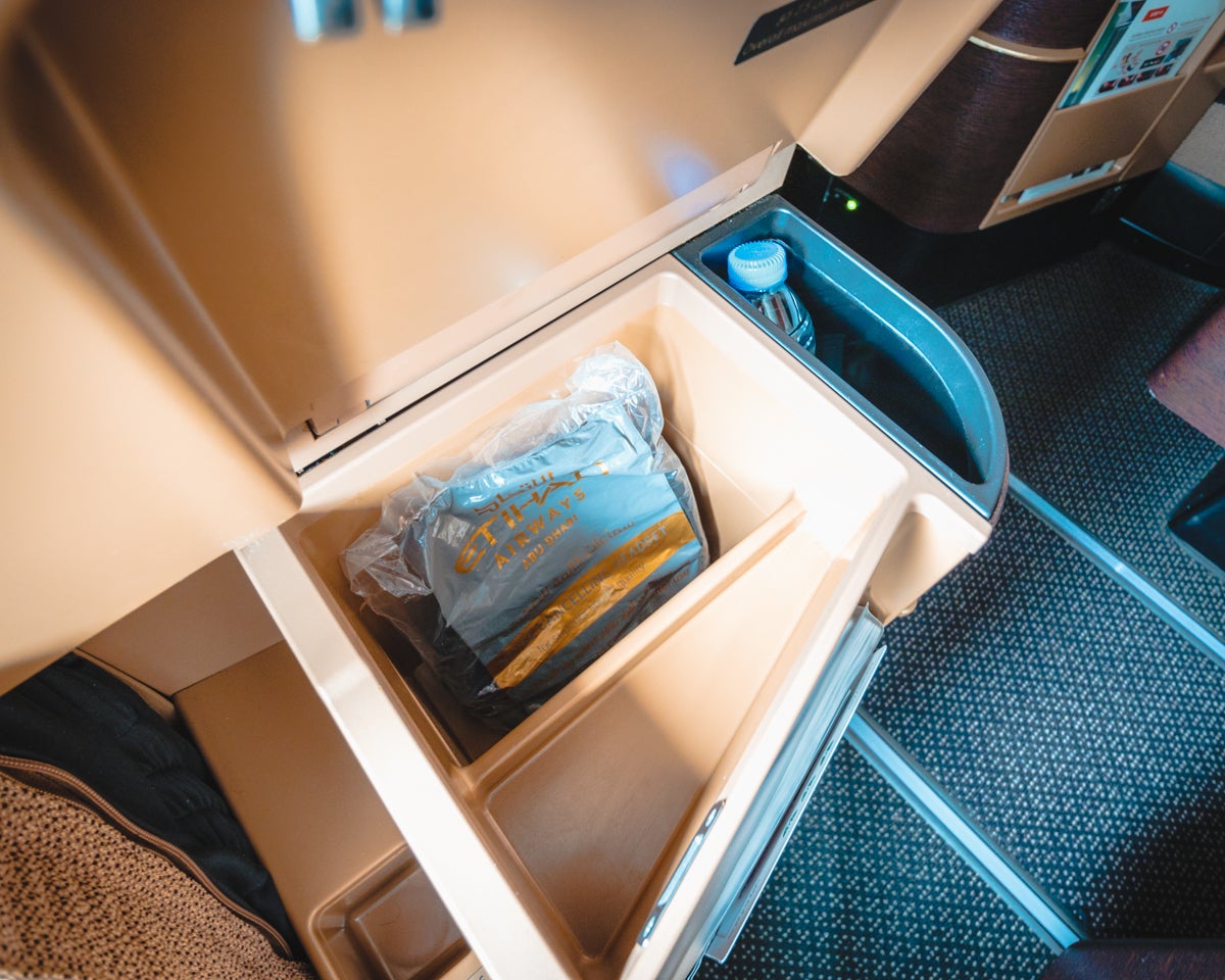 Etihad Airways Boeing 787-9 Business Class Storage Compartment