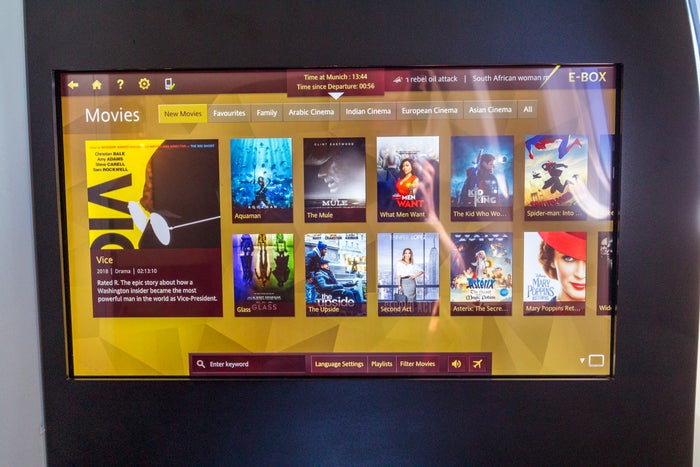 Etihad Airways Boeing 787-9 Business Class IFE Movies
