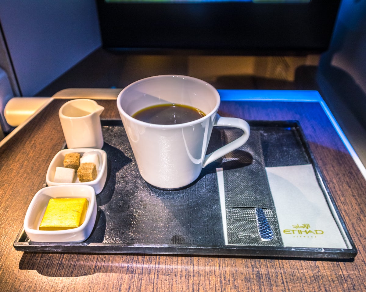 Etihad Airways Boeing 787-9 Business Class Coffee Service