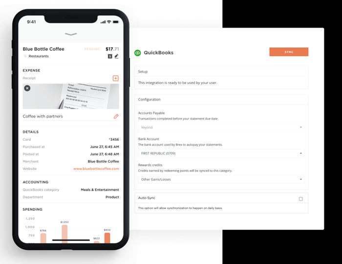A Screenshot of The Brex Mobile App And Quickbooks Integration A Screenshot of The Brex Mobile App And Quickbooks Integration