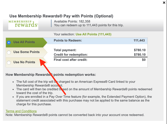 Amex Pay with Points