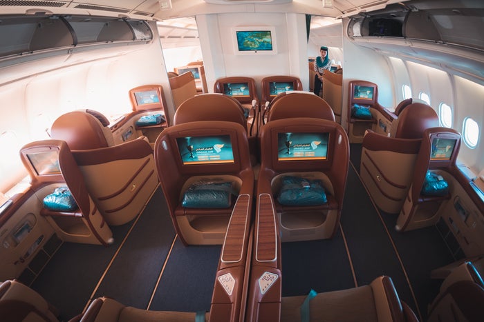 Oman Air Airbus A330 Old Business Class Cabin