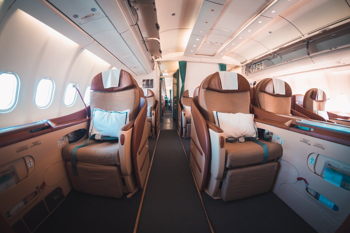 Oman Air Airbus A330 Old Business Class Aisle