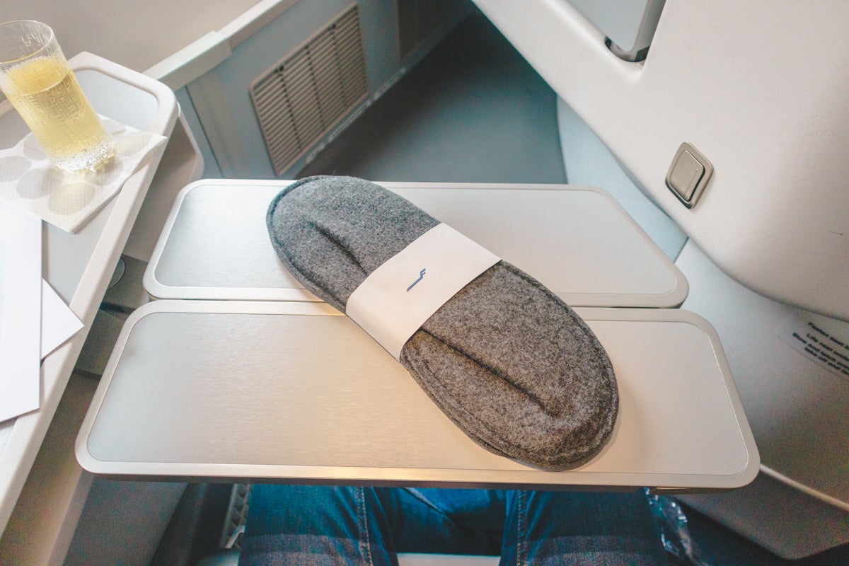 Finnair Airbus A350 Business Class Slippers Made From Recycled Plastic Bottles