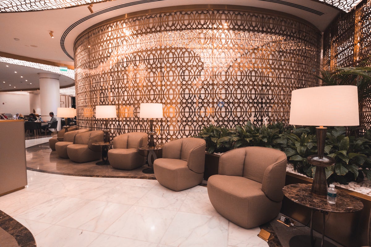 Oman Air First & Business Lounge Muscat Hallway Seating