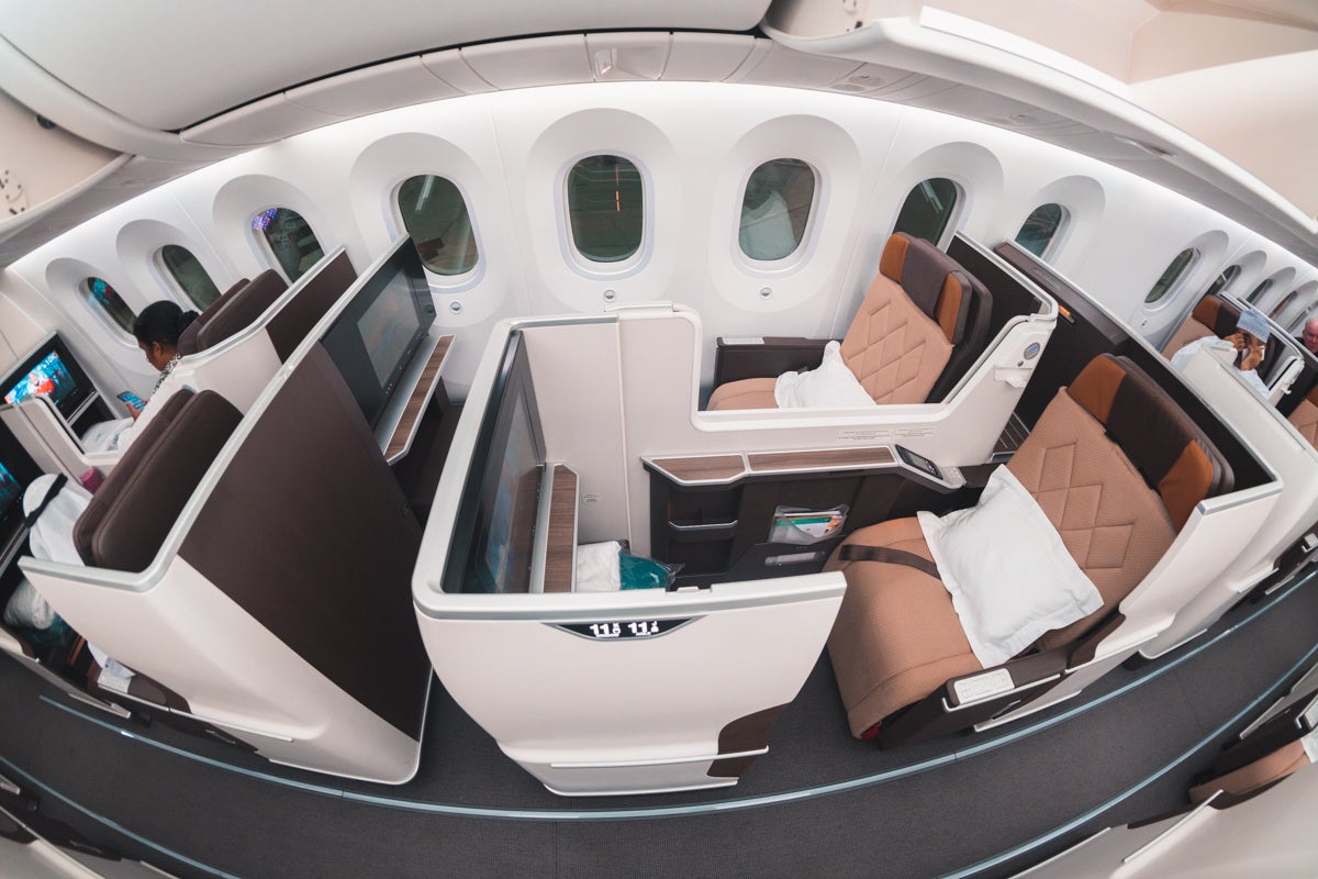 Oman Air Boeing 787-9 Business Class Window Seat Walkway