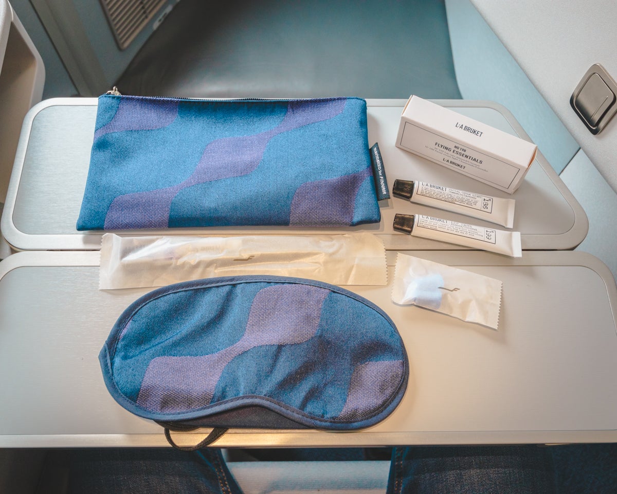 Finnair Airbus A350 Business Class Amenity Kit Contents
