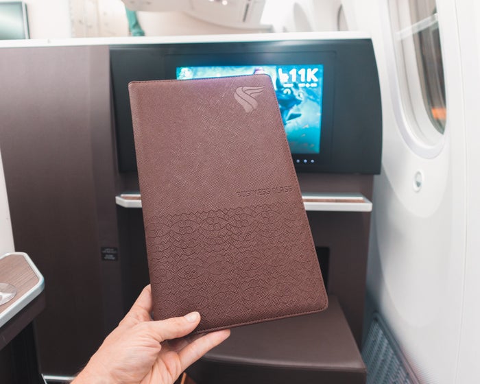 Oman Air Business Class Menu