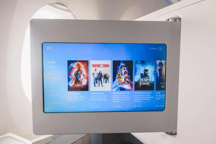 Finnair Airbus A350 Business Class IFE Movie Menu