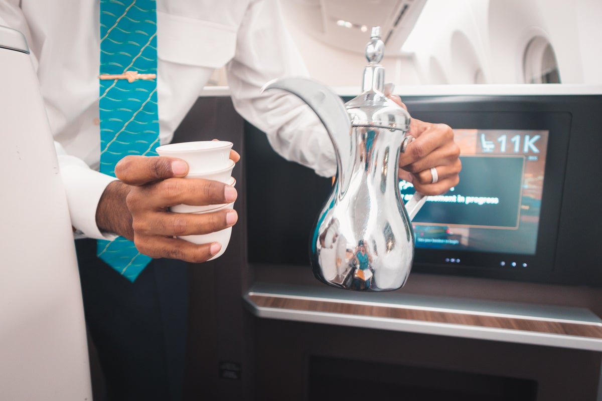 Oman Air Boeing 787-9 Business Class Arabic Coffee
