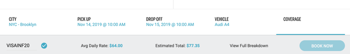 Adding A Promo Code And Booking A Silvercar