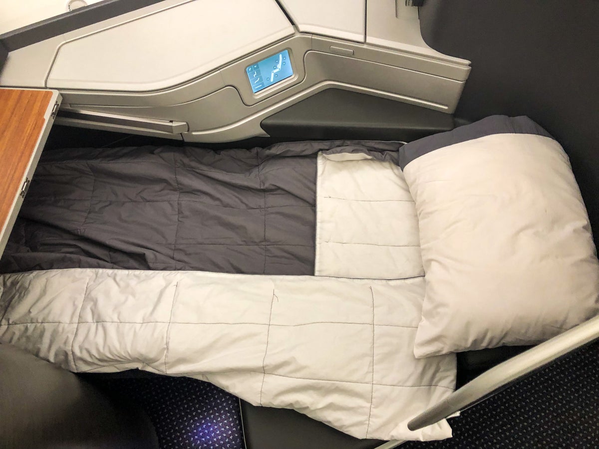 American Airlines 787-9 Flagship Business Class Bed Made