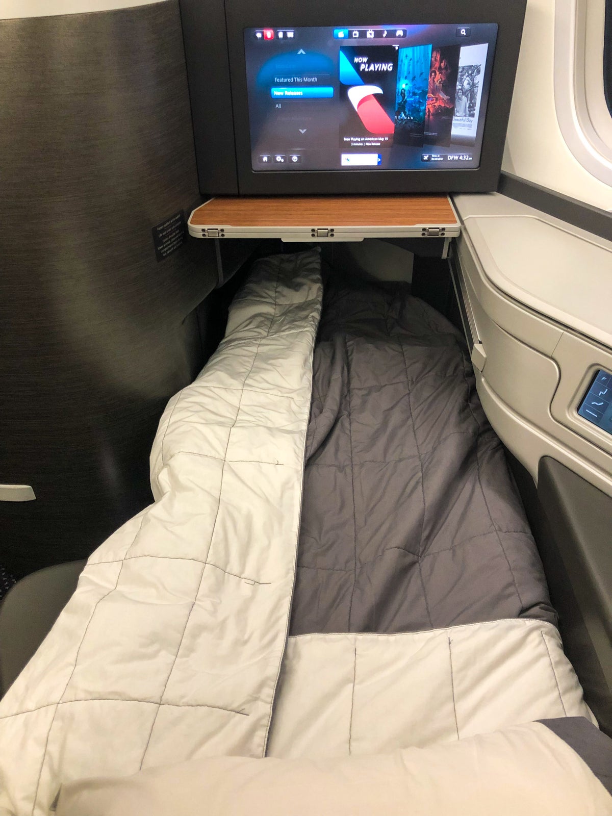 American Airlines 787-9 Flagship Business Class bed rear view