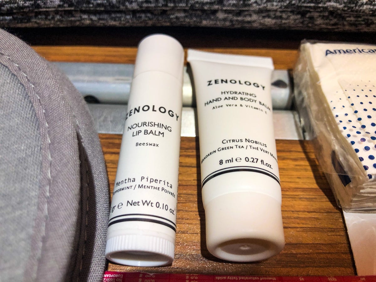 American Airlines Flagship First Class A321T ZENOLOGY toiletries