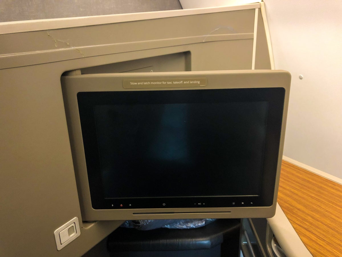 American Airlines Flagship First Class A321T in-flight entertainment monitor