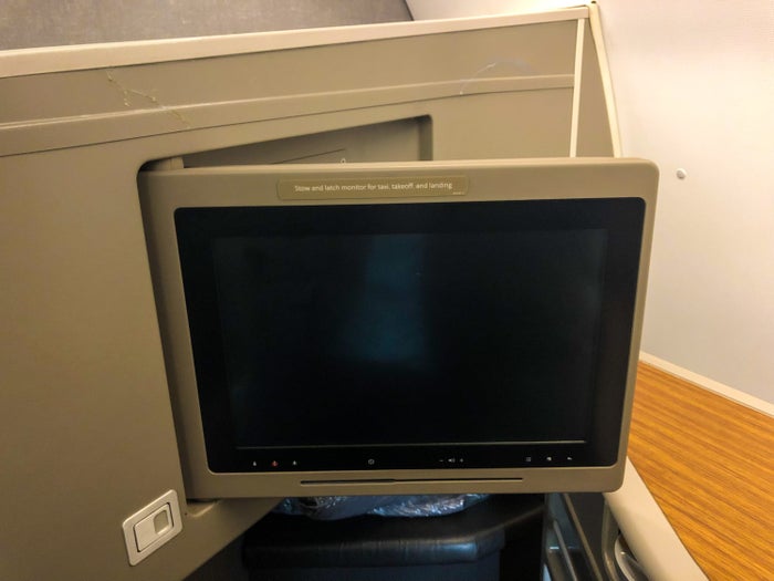 American Airlines Flagship First Class A321T in-flight entertainment monitor