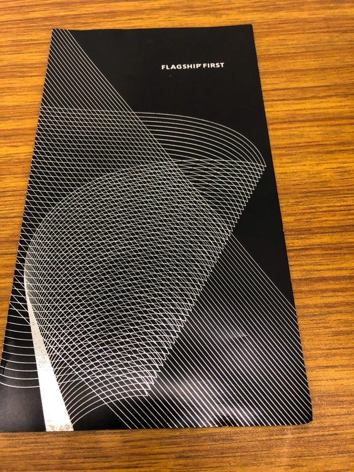 American Airlines Flagship First Class A321T real menu material
