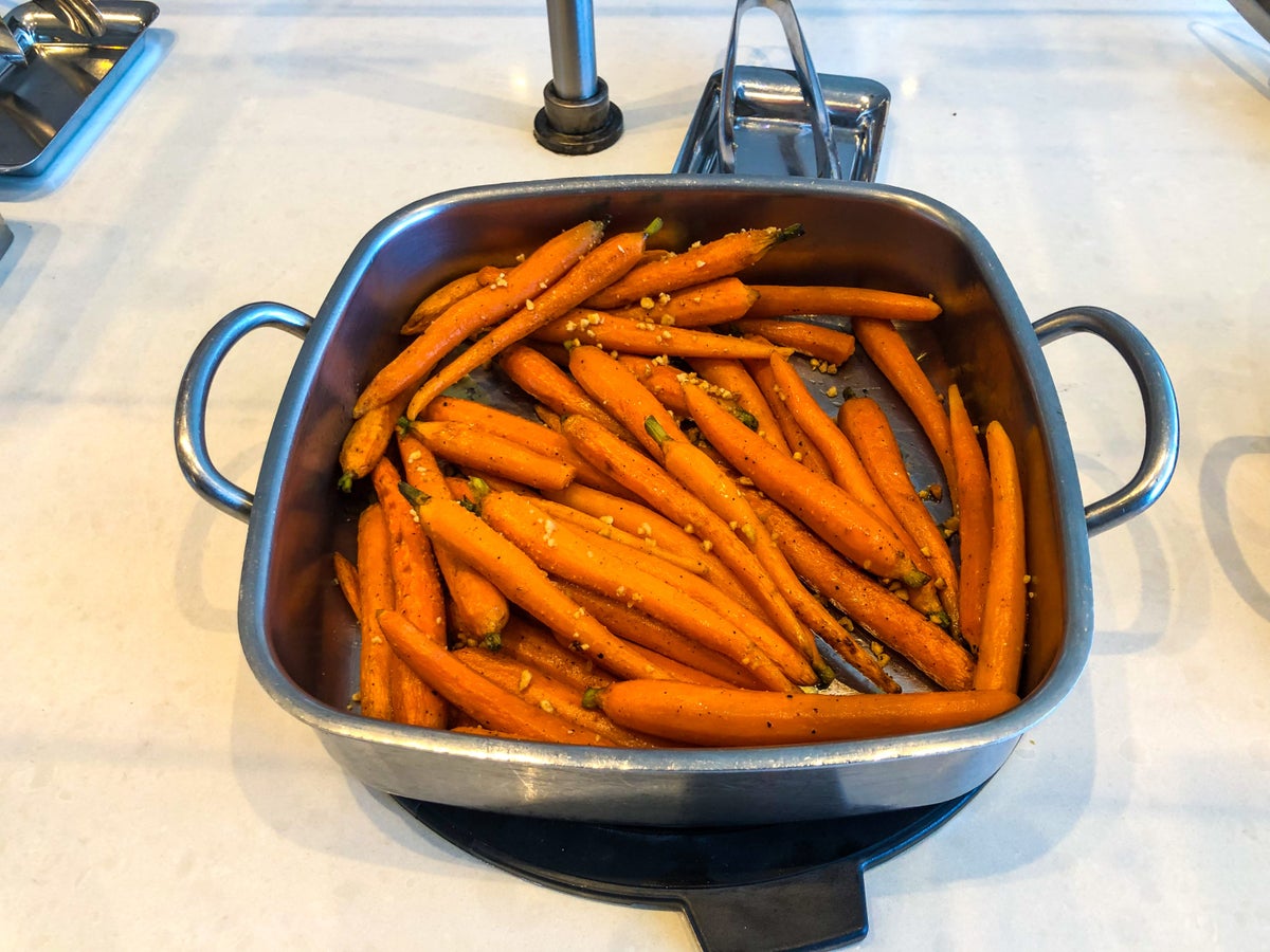 American Airlines Flagship Lounge JFK pistachio roasted carrots