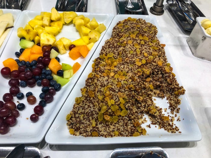 American Airlines Flagship Lounge JFK quinoa and berry salad