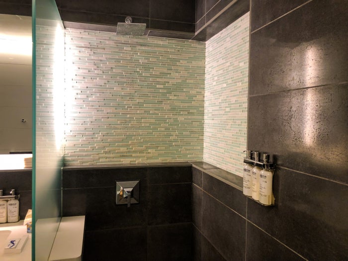 American Airlines Flagship Lounge JFK rain shower