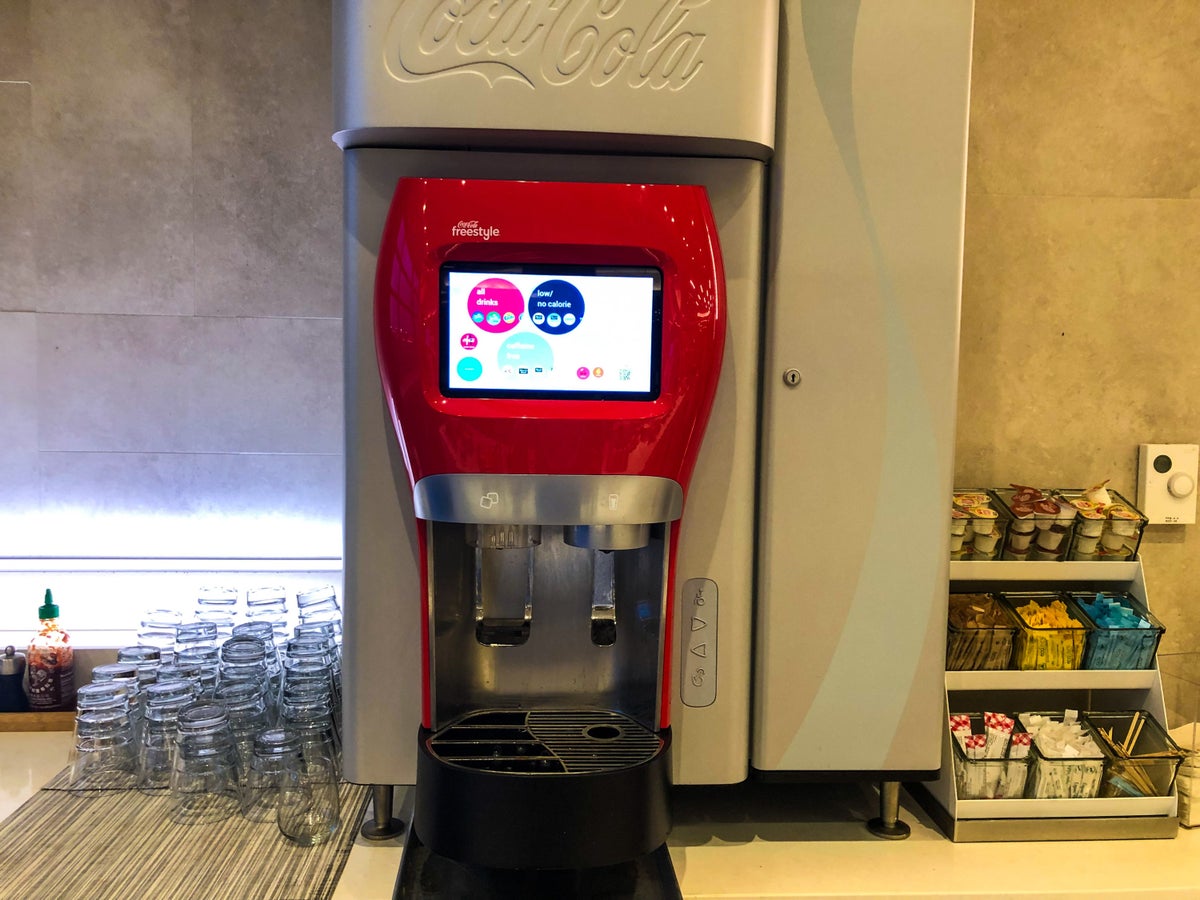 American Airlines Flagship Lounge JFK soft drink dispenser
