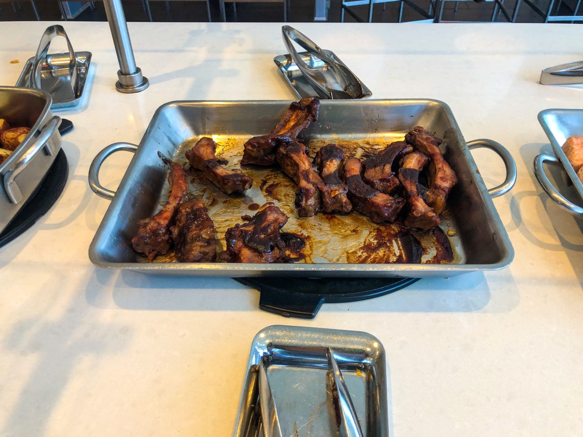 American Airlines Flagship Lounge JFK soy honey pork spare ribs
