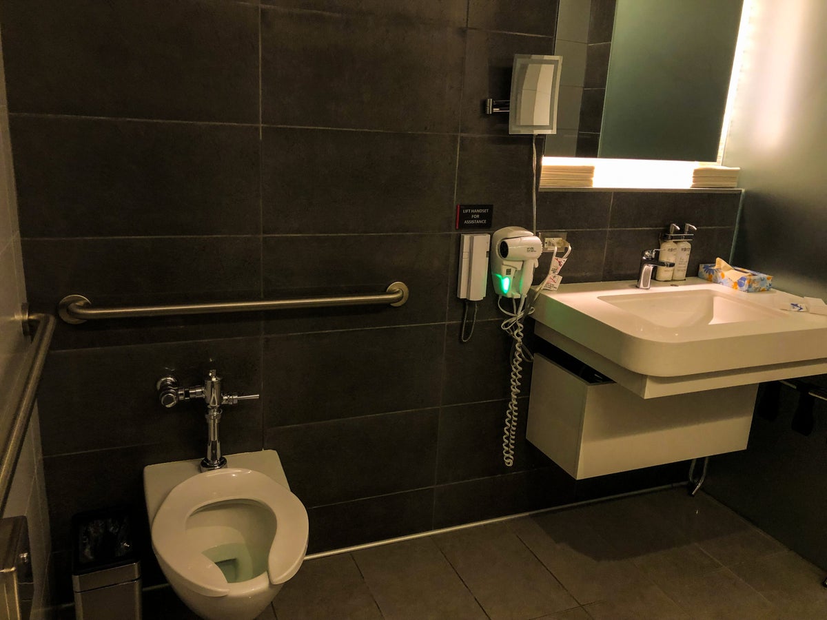 American Airlines Flagship Lounge JFK toilet and vanity