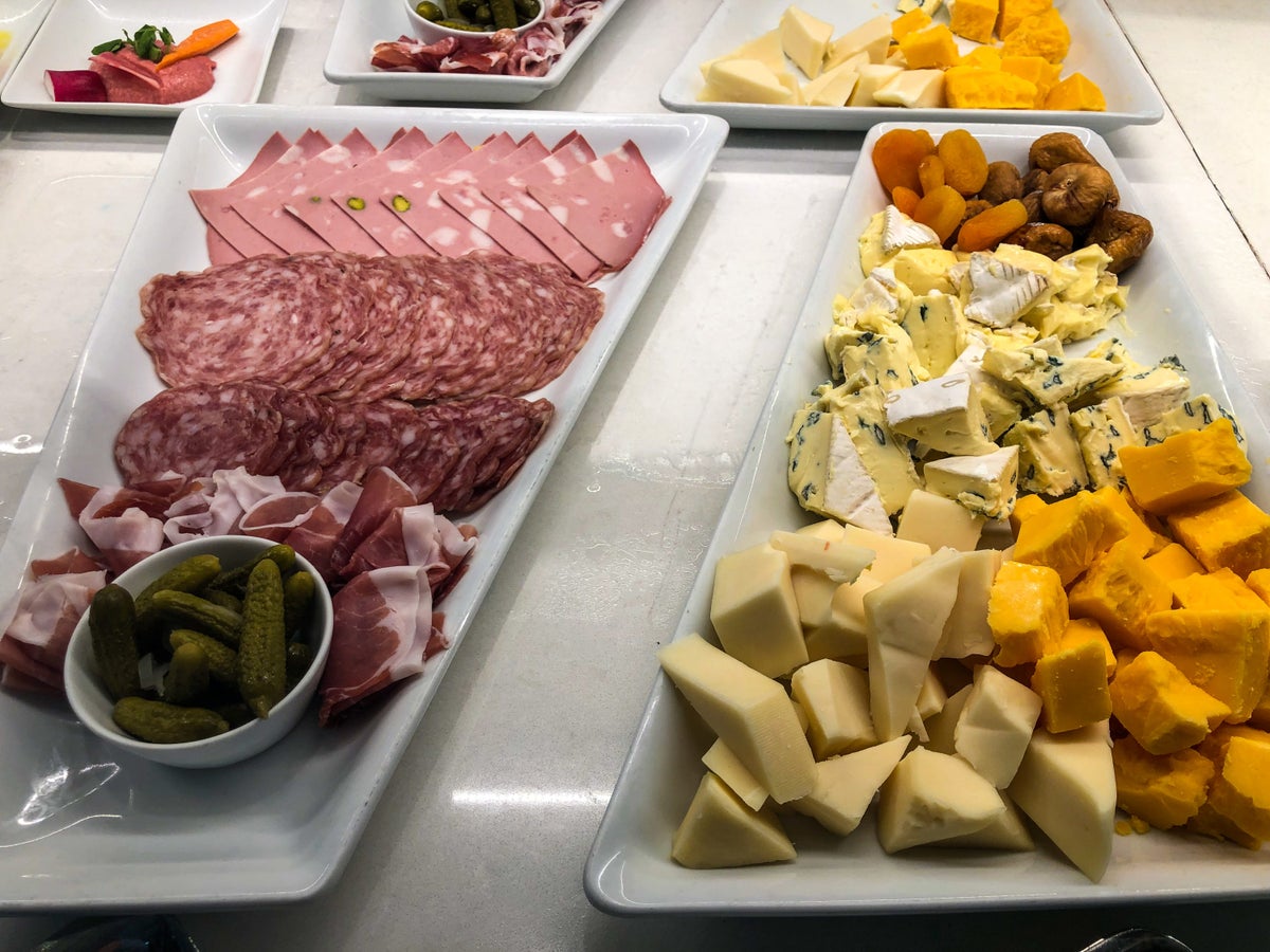 American Airlines Flagship Lounge LAX cheese and charcutterie