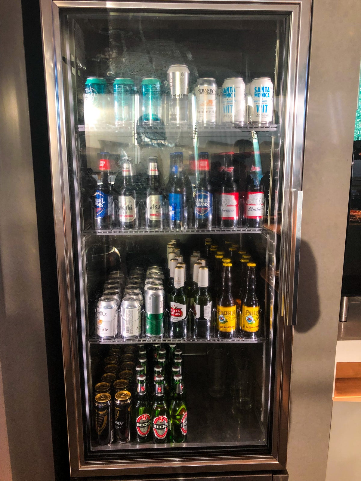American Airlines Flagship Lounge LAX refrigerated alcoholic drinks