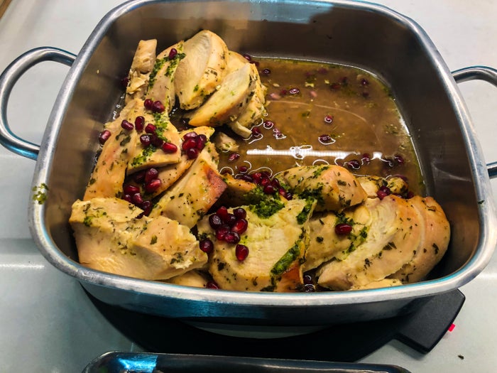 American Airlines Flagship Lounge LAX roasted sumac chicken