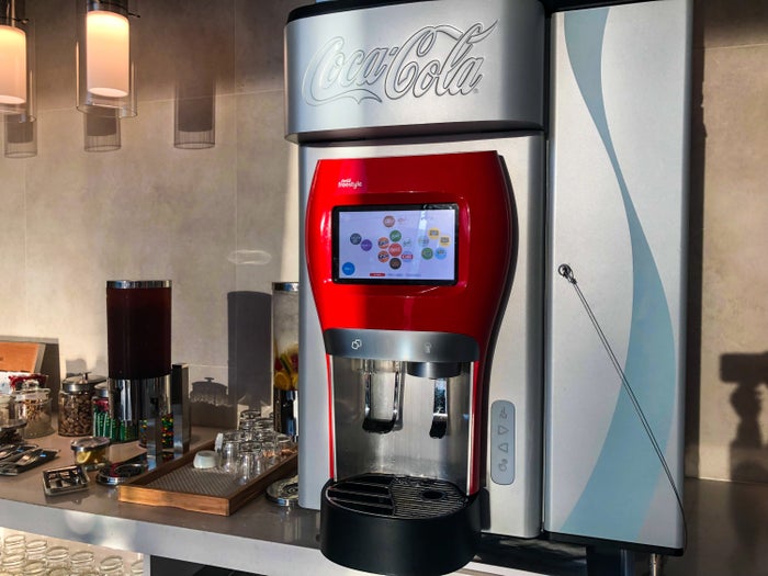 American Airlines Flagship Lounge LAX soft drink machine
