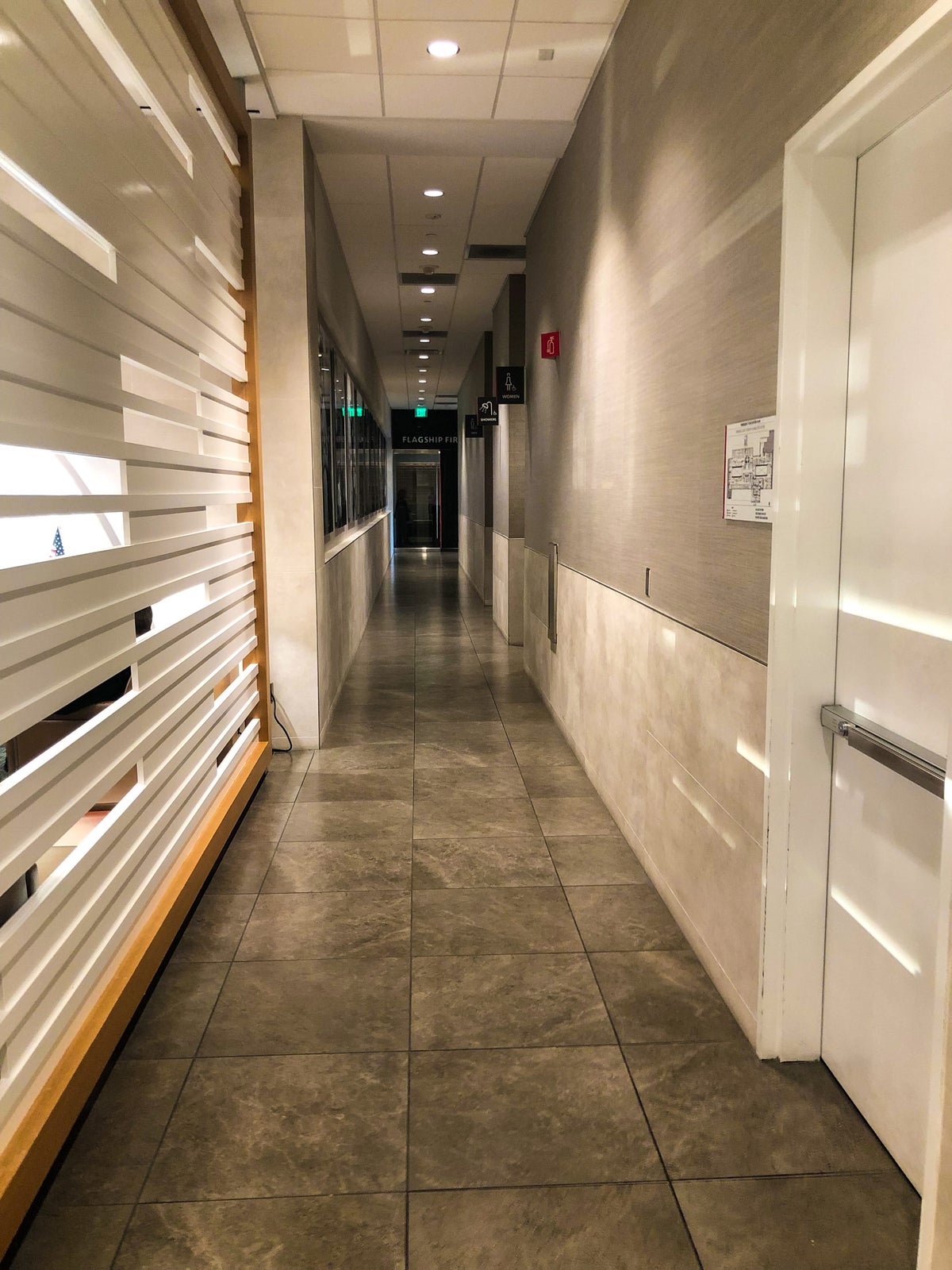 American Airlines Flagship Lounge LAX walkway to Flagship First Dining