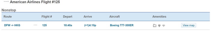 American Airlines Results on SeatGuru